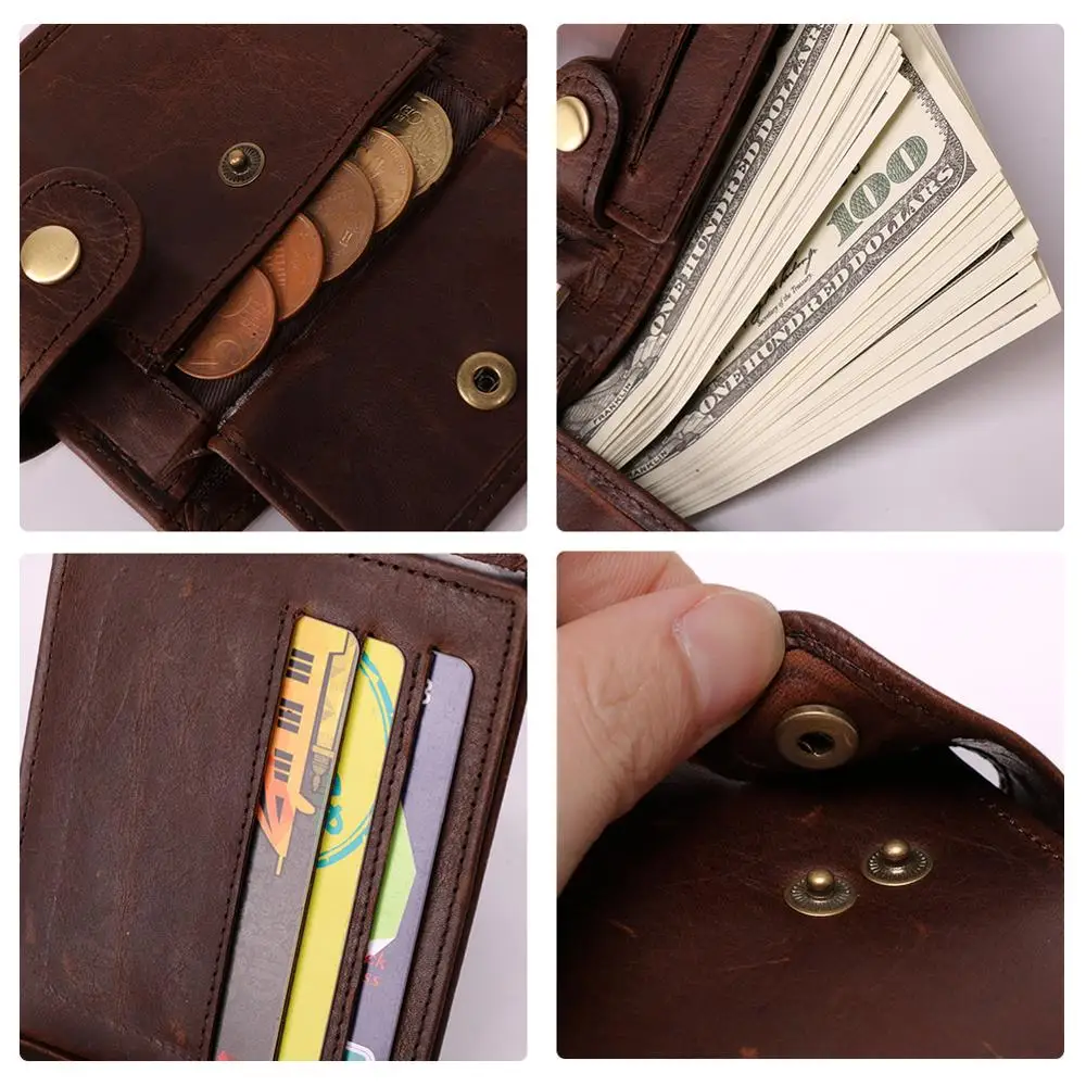 JOYIR из натуральной кожи Crazy Horse мужской кошелек Rfid визитница винтажный короткий