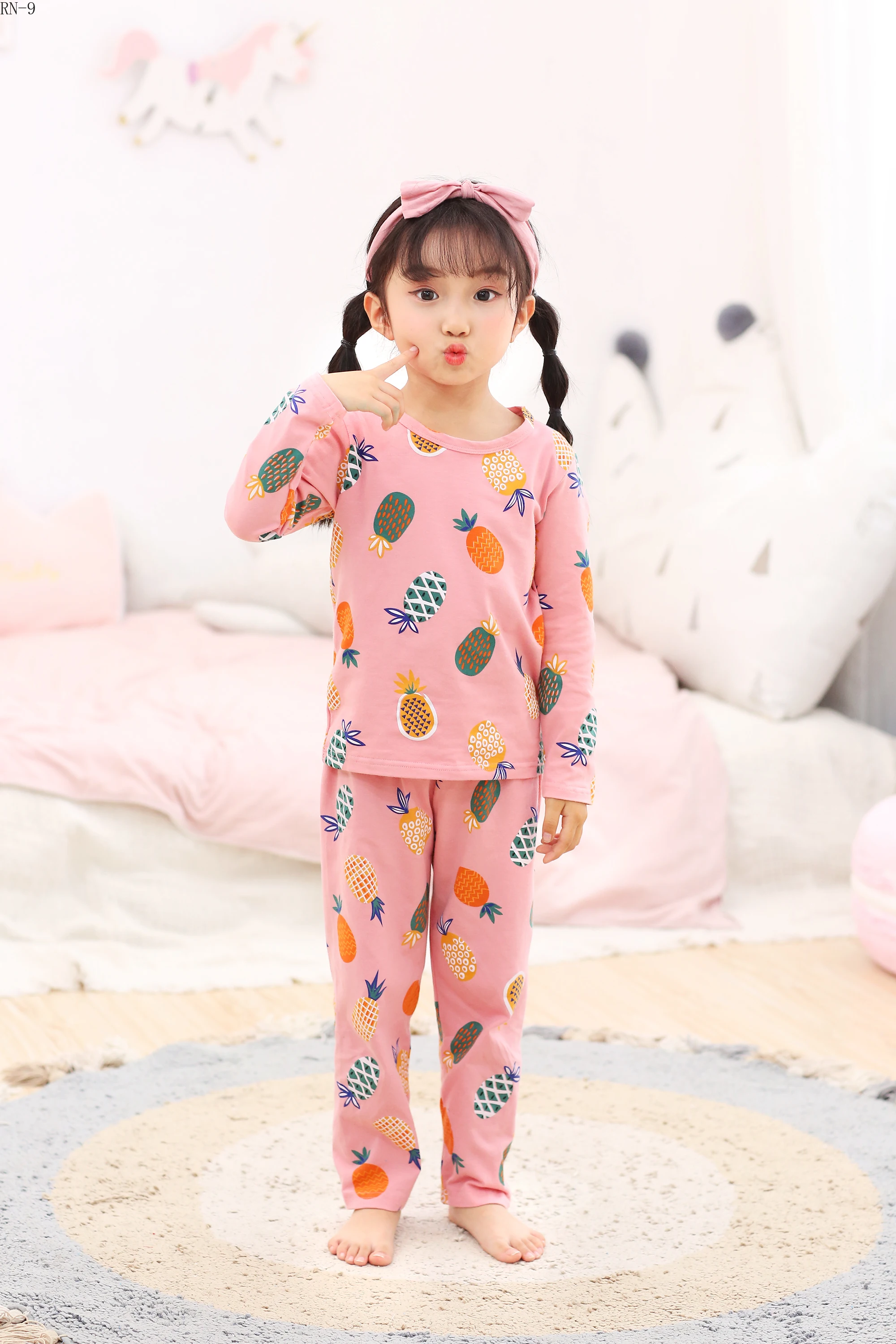 Детская Хлопковая пижама с длинными рукавами для мальчиков теплая одежда сна