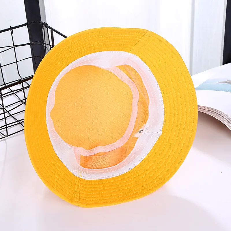 Панама с вышивкой улыбающегося лица для женщин однотонная хлопковая Летняя