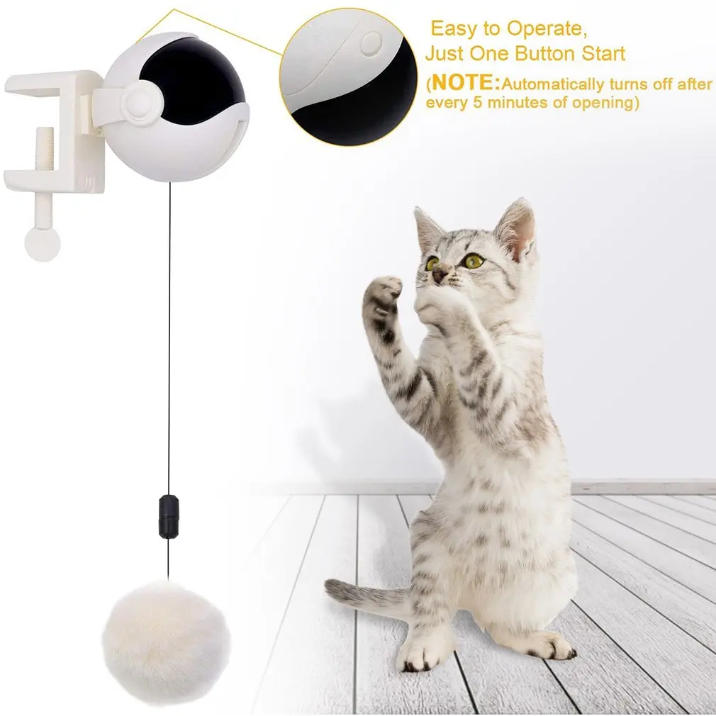 

Interactive Cat Toys Automatic Lifting Cat Teaser Ball Cat Plush Toys Electric Puzzle Lifting Flutter Exercise Toys