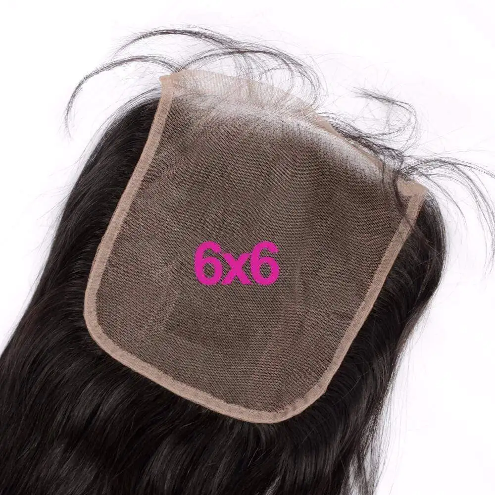 Luvin OneCut волосы прямые волосы Кружева Закрытие 6x6 человеческие девственные волосы Закрытие с волосами младенца средний/ часть