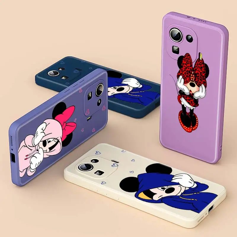 

Cute Mickey Mouse Minnie For Xiaomi Poco X2 M2 C3 M3 Pro F3 X3 GT 6 X CC9 E A3 Lite A2 Mix 3 4 Liquid Silicone Soft Phone Case