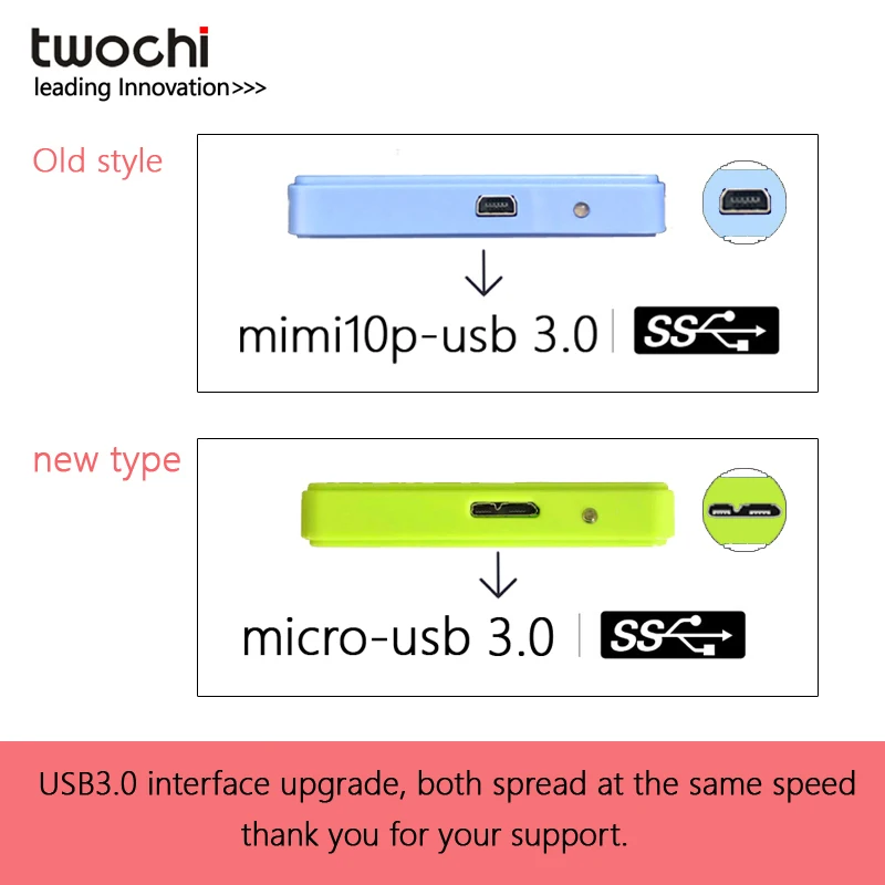 TWOCHI A1 USB3.0 2 5 дюймовый внешний жесткий диск 80 ГБ 120 Гб 160 250 320 500 портативный Plug and Play
