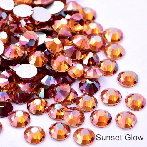 Sunset Glow Стразы не требуют горячей фиксации стразы с украшением в виде кристаллов Стекло стразы Non HotFix стразы Sunshine Свободные стразы украшения для ногтей E7086 - Цвет: Sunset Glow