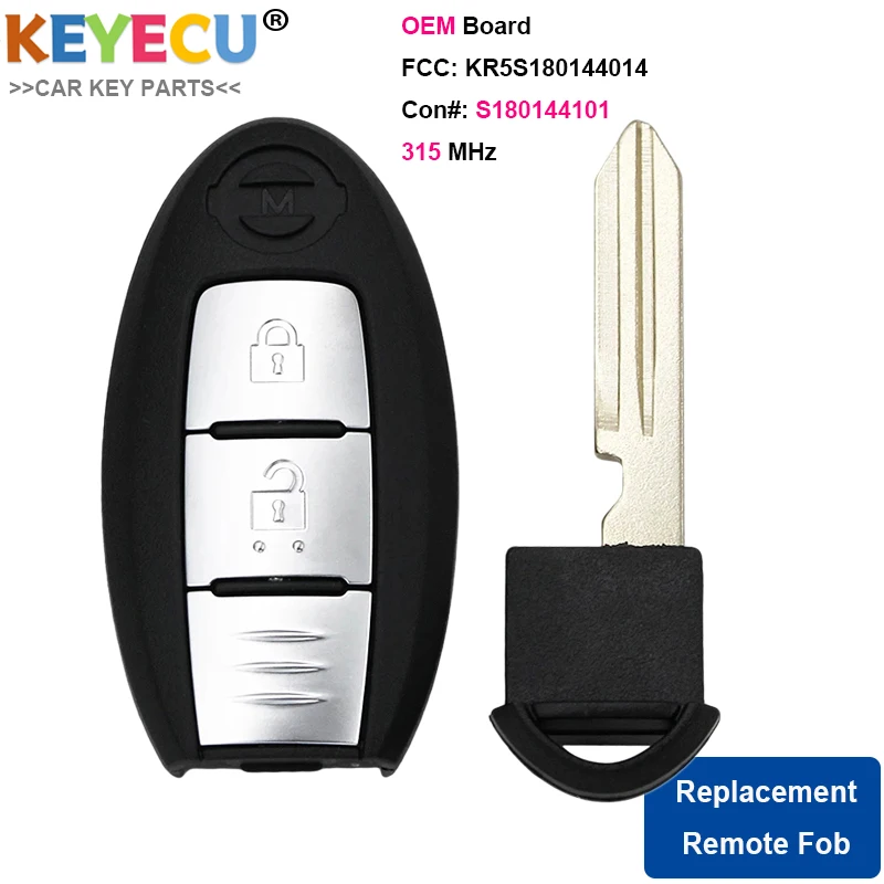 Пульт дистанционного управления KEYECU для Nissan X trail 2014 2017 2 кнопки Fob FSK 315 МГц 4A чип