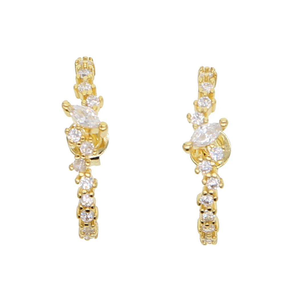 Серьги золотистого и серебристого цвета cz в форме Луны для женщин девочек