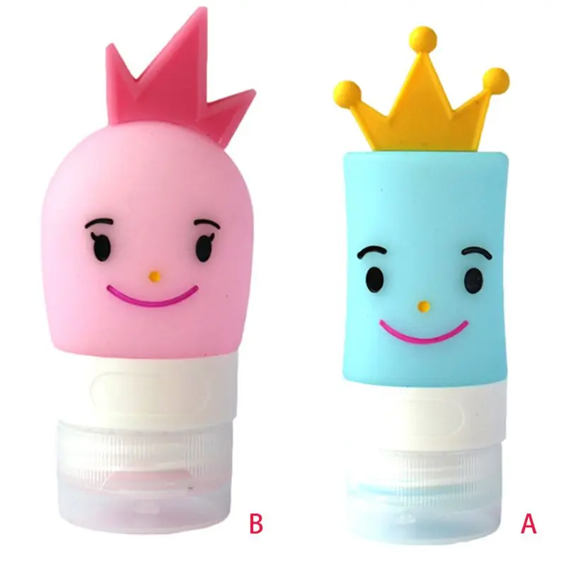 

40ml Silicone Refillable Empty Bottle Cartoon Prince Princess Shampoo Container