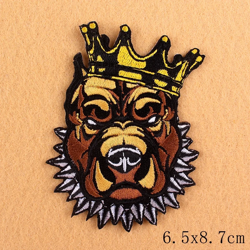 Pulaqi Punk Ape Victory Cigar Wild Embroidered Patch For Clothing Sticker On Clothes Stripe Skull King Backpack DIY | Дом и сад