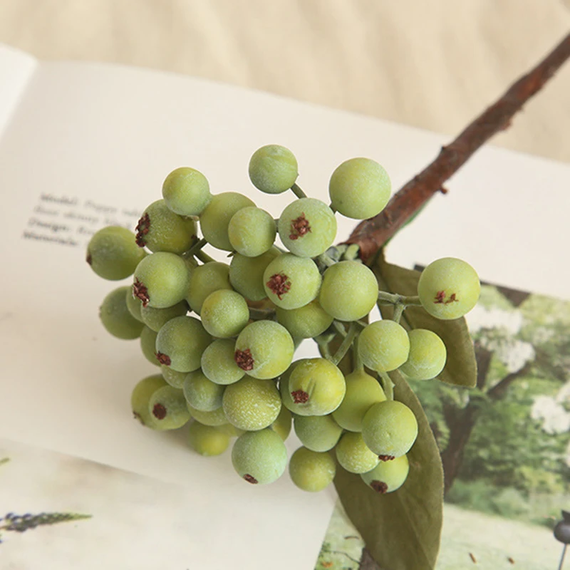 Зеленые бобы ветка ягода сочетание искусственных фруктов для дома и офиса сада