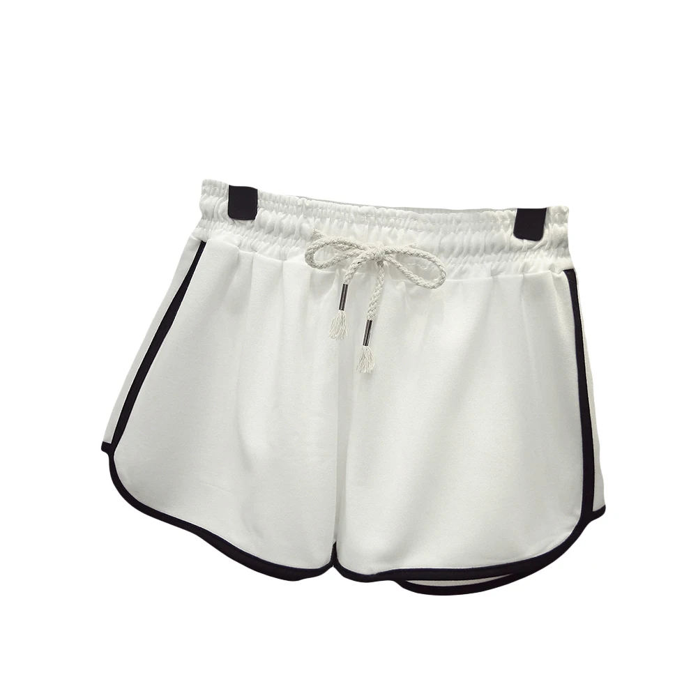 Женские эластичные шорты с высокой талией свободные спортивные завязками для