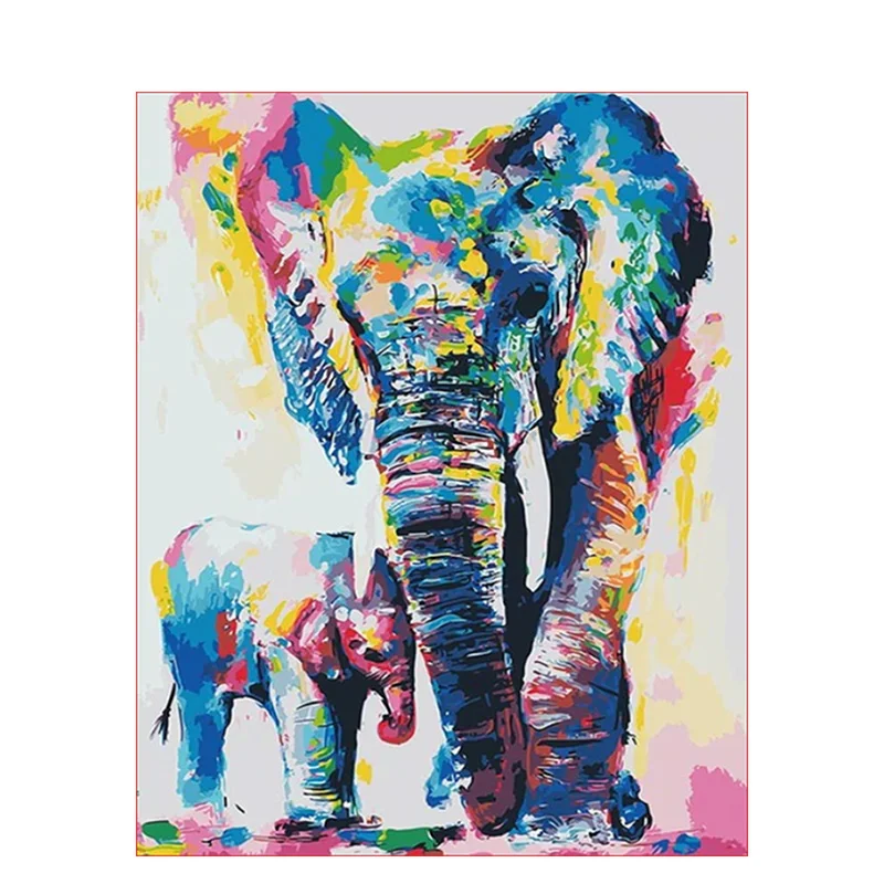 

GATYZTORY Frameless Elephant Animals DIY Painting By Numbers Kits Coloring By Numbers Unique Gift Home Wall Art Decor Artwork