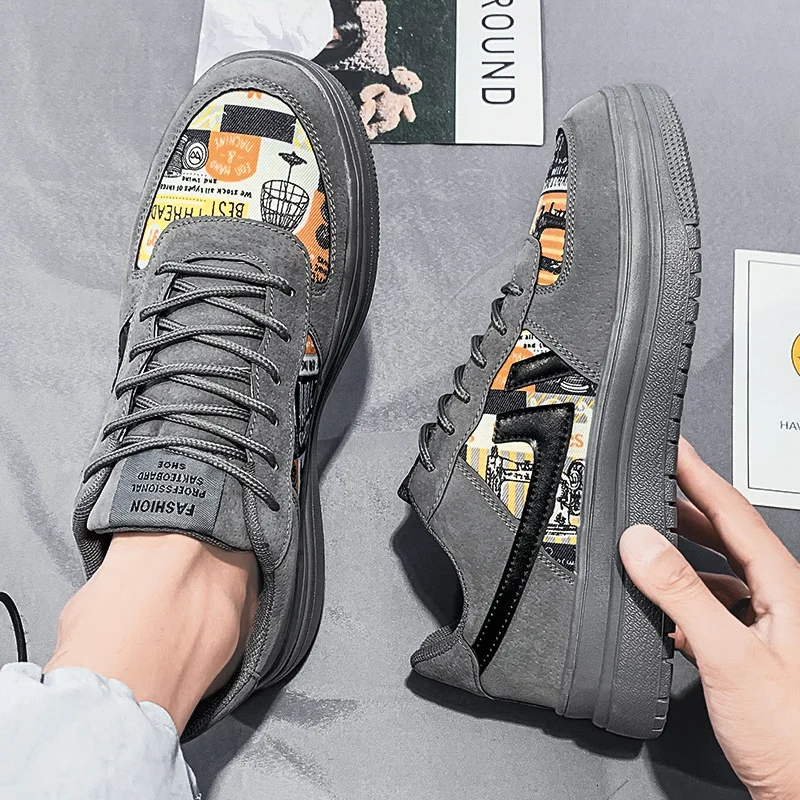 

Fashion Board Shoes Male Flats Spring Sneakers Lace-Up Breathable Mens Trainers Casual Men's Shoes Dropshipping
