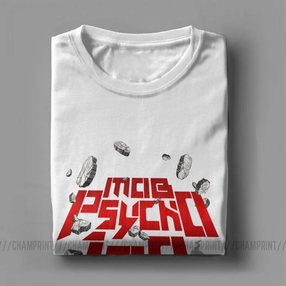 Мужская футболка с коротким рукавом Mob Psycho 100 круглым вырезом из чистого хлопка