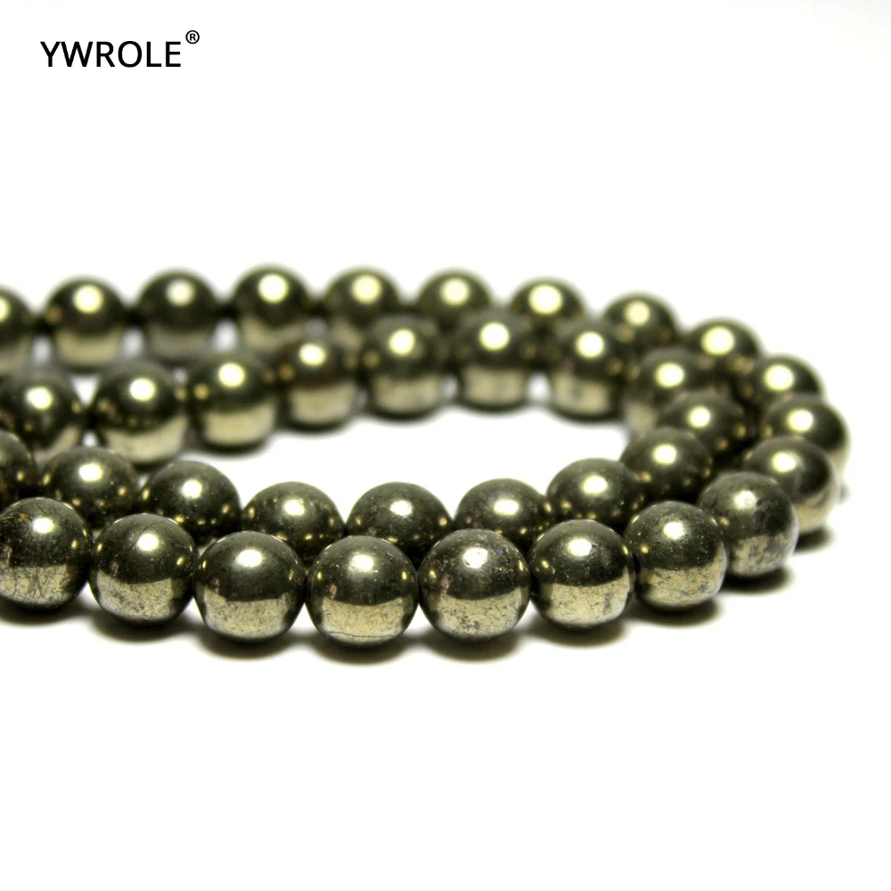 Круглые Бусины Из Натурального пирита незакрепленные бусины для изготовления