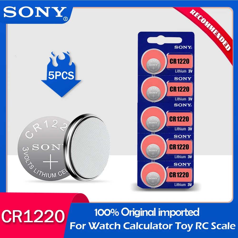 5 шт. литиевая батарея sony CR1220 100% оригинал для автомобильного ключа часы пульт