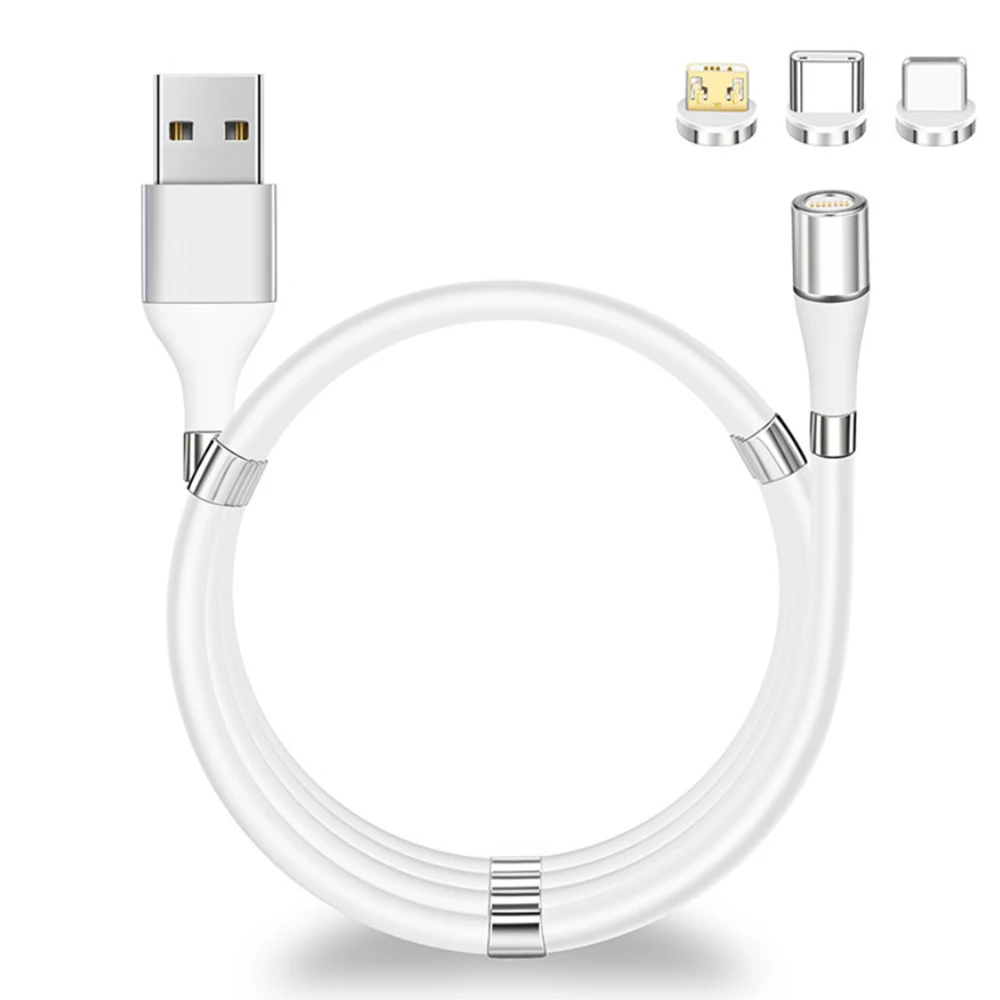 

Magnetic Rope 3A Fast Charging Data Sync Cord Mobile Phone Cable For Micro USB Type C Charger For iPhone Xiaomi Huawei Samsung
