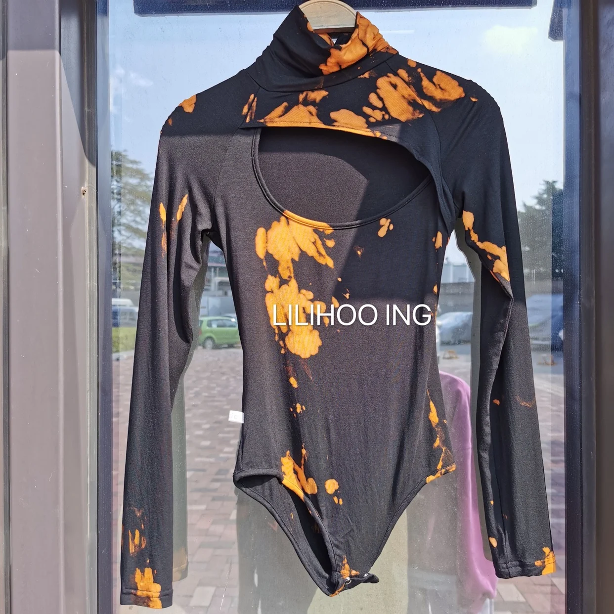 

Kylie Tie-dyed Turtleneck Sexy Bodycon Jumpsuit for Woman 2021 Spring Summer Designer Luxury Celebrity Tops Clothing Bodytrack