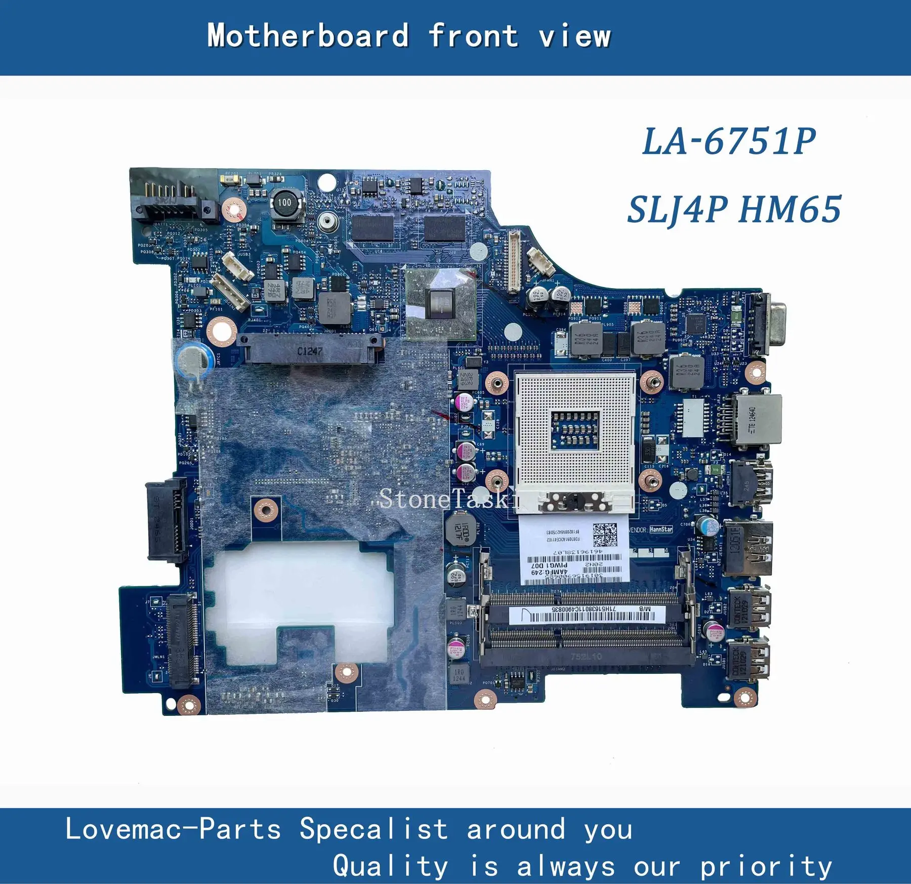 

PIWG1 LA-6751P original For Lenovo Ideapad G470 Laptop motherboard G470 Mainboard LA-6751P HM65 216-0774207 DDR3 100% teste