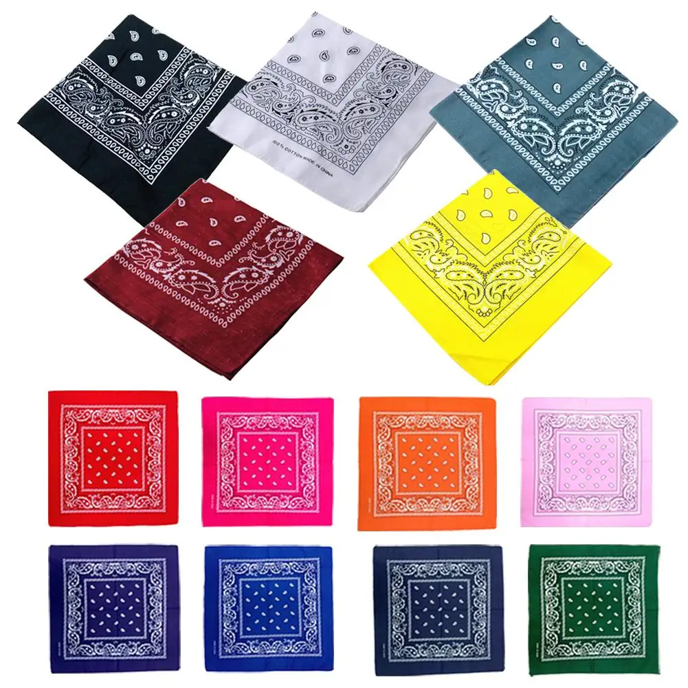 

Hiking HeaFashionable Hip Hop Bandana Square Shawl 55cm Black Red Paisley Headband Printed For Women Men Boys Girls High Quality