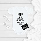 Рекламный детский комбинезон Pragnant с забавным принтом 2022, детский хлопковый комбинезон с коротким рукавом для новорожденных на 12 месяцев, подарок