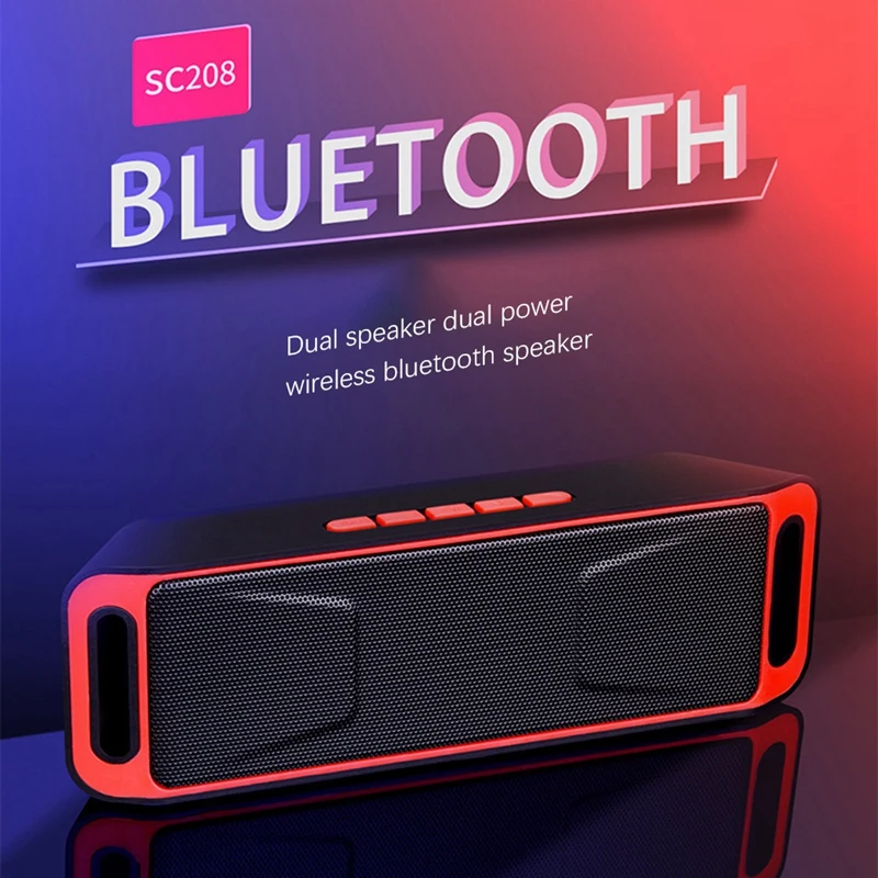 Портативный беспроводной Bluetooth динамик TF USB FM радио встроенный микрофон двойной