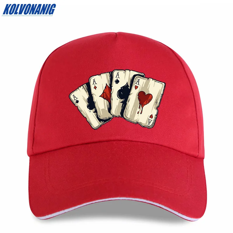 KOLVONANIG Летняя мода бренд Poker Spades интересный принт Мужская бейсболка s Повседневная Хип-хоп Хлопковая женская кепка дальнобойщика шляпа - Цвет: Red