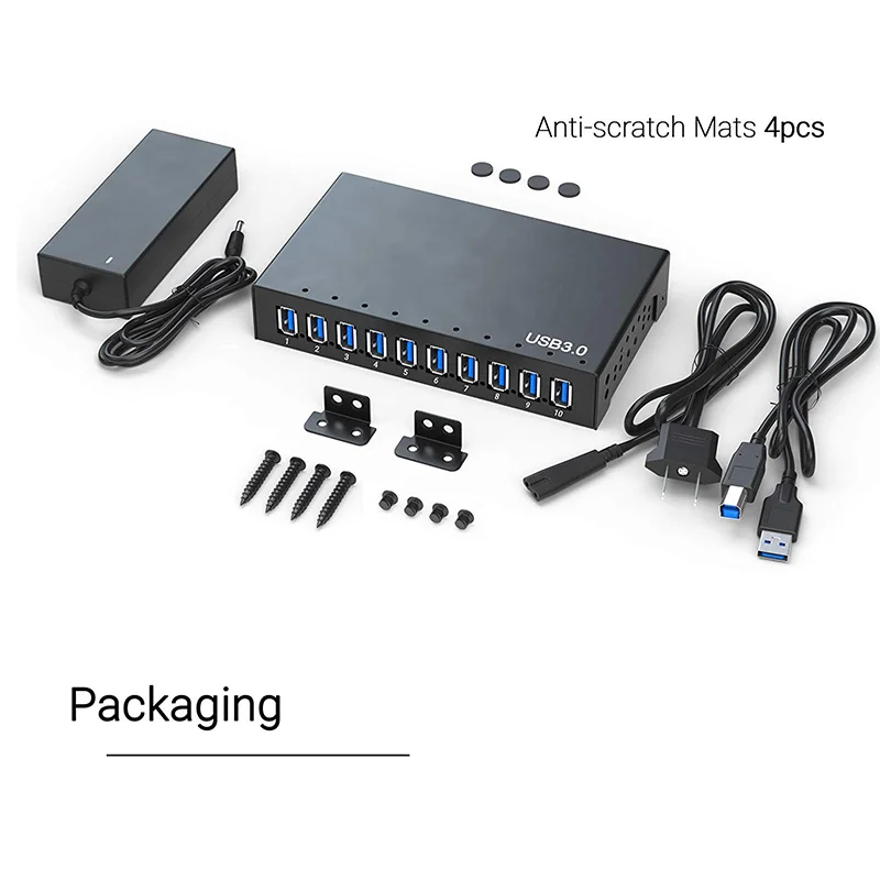 10 Порты и разъёмы Мощность ed USB 3 0 концентратор Алюминий usb хаб Зарядное