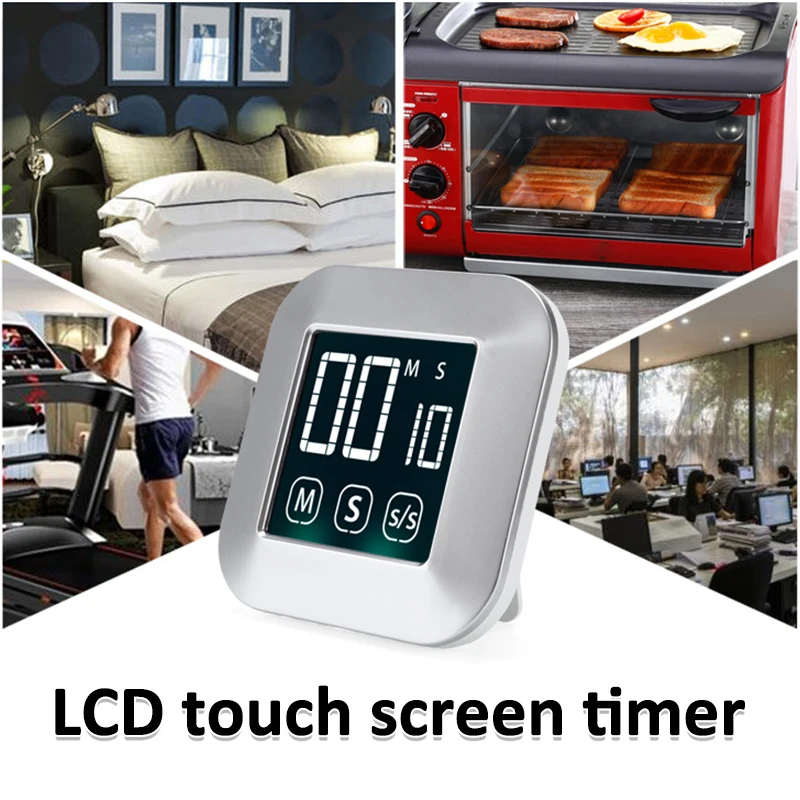 Цифровой кухонный таймер с сенсорным ЖК-экраном практичный для приготовления