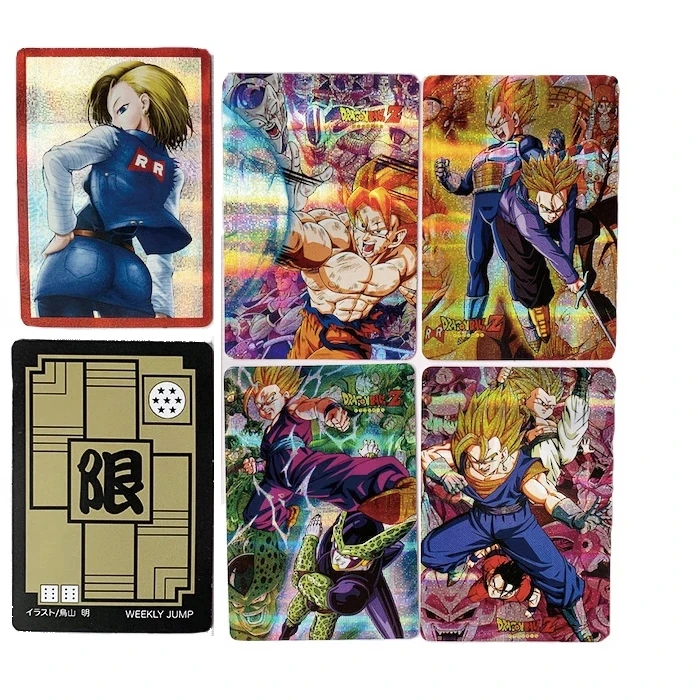 

5 шт., карты-вспышки Dragon Ball Z Android 18 Vegeta Iv Son Goku