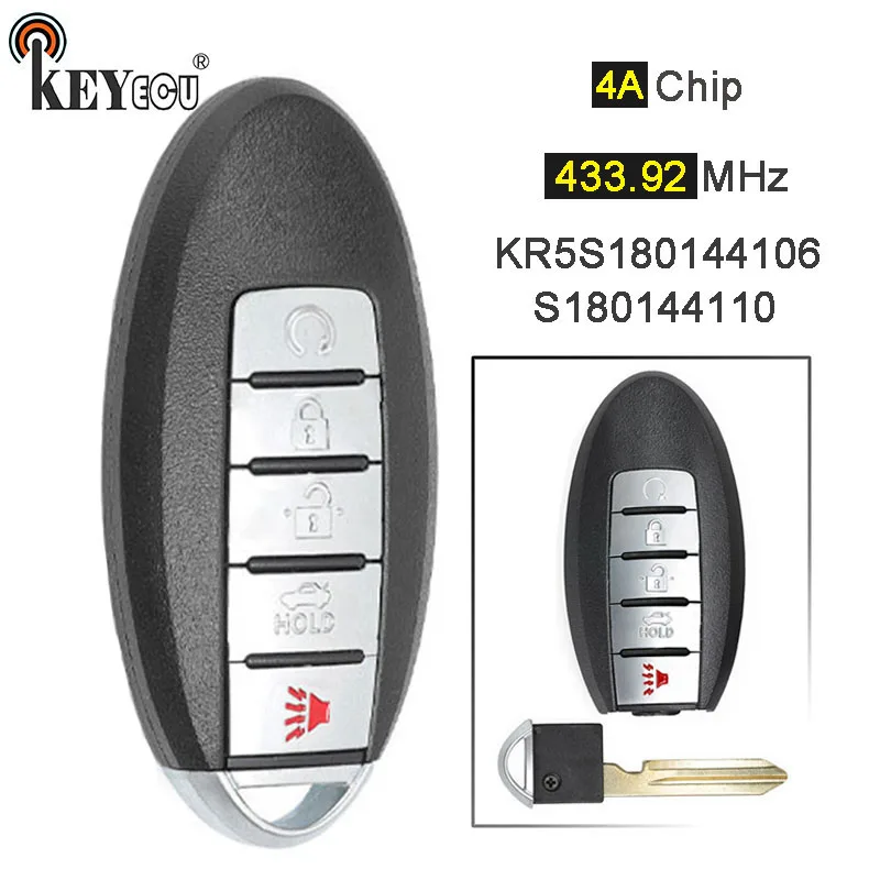 KEYECU 433 92 МГц FCC ID: KR5S180144106 S180144110 сменный умный дистанционный ключ брелок от машины 5