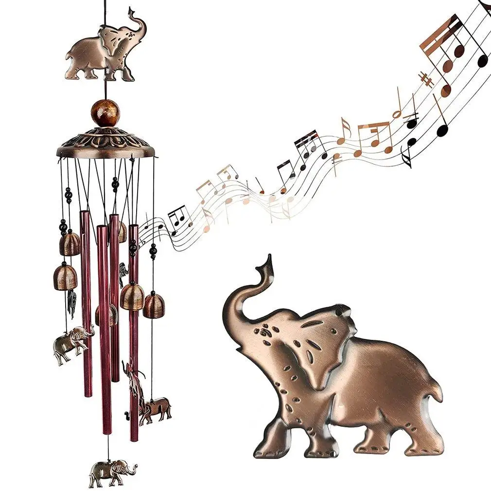 

Ветряные колокольчики со слоном, ветряные колокольчики для улицы, подарки для женщин, садовые колокольчики для двора, декор «сделай сам», На...