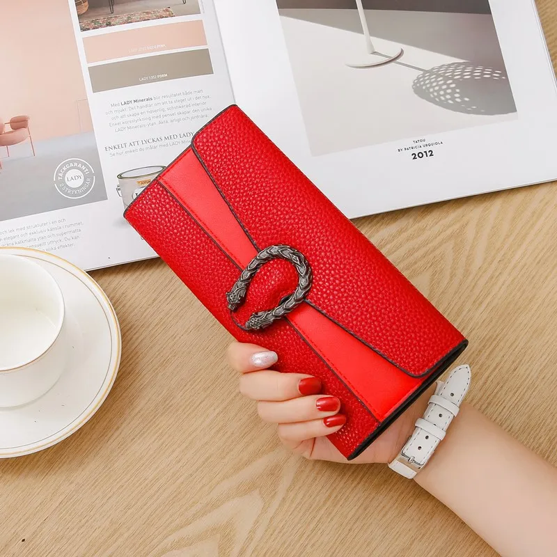 

Luxury long wallet for women designer purse Female fashion leather clutch money bag handbag card Holder case coin pocket