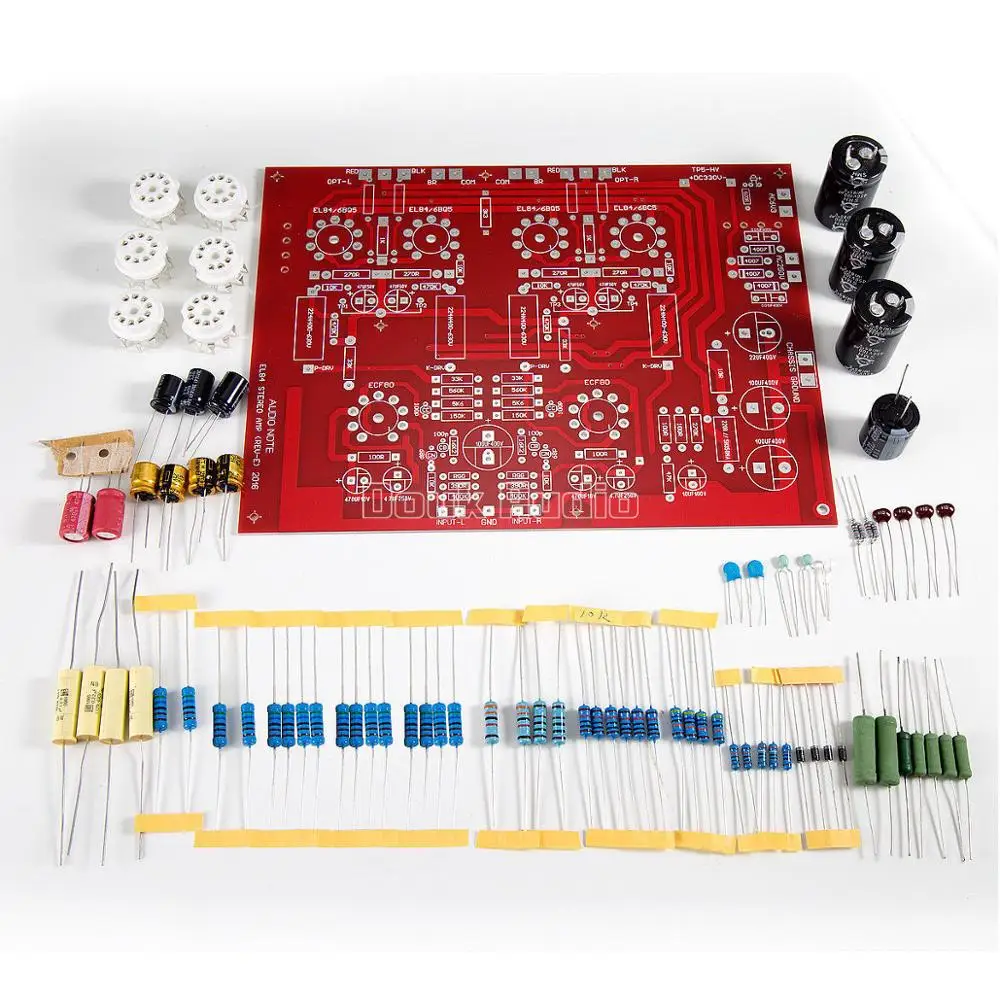 With Capacitance Nobsound Hi-End стерео Push-Pull EL84 вакуумный ламповый усилитель PCB DIY Kit Ref аудио Примечание ПП плата - Цвет: With Capacitance