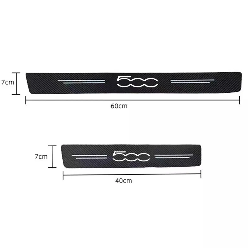 

4pcs car sticker door carbon Fiber Sill Plate For Fiat 500 accessories