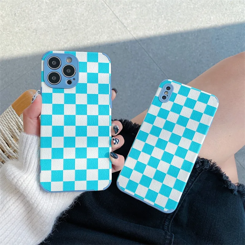 Модный Синий чехол в клетку с рисунком для Vivo Y17 Y12 Y15 Y19 Y50 Y20 Y85 X50 X60 X70 V20 Pro V15 S9 S10 Z5X