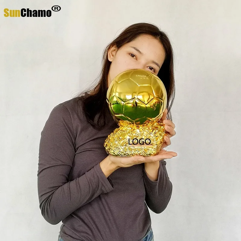 

Electroplated Golden Ball Trophy Football Match Resin Player Trophy Custom C Romesi Surrounding Football Bar Decoration Souvenir