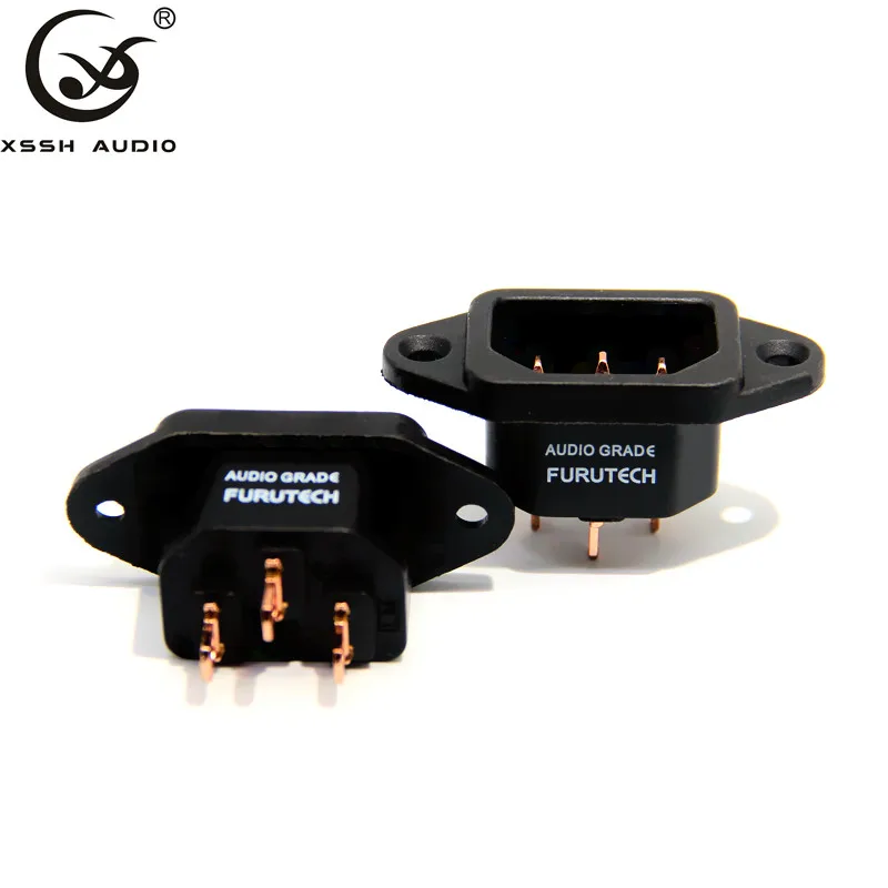 XSSH 4 шт. T1 DIY HIFI Латунное медное покрытие родий IEC Входная мощность 3 контактный