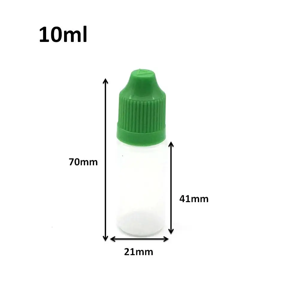 

500pcs 10ml PE Soft Plastic Dropper Bottle E Liquid With Childproof Cap And Long Tip Empty Needle Vial