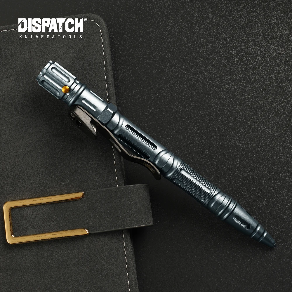 

DISPATCH EDC Multi-Function Self-Defense Tactical Pen with Emergency LED Light Whistle Glass Breaker and Outdoor Survival Tool