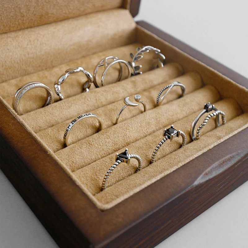 Женское регулируемое кольцо в стиле ретро серебряное из стерлингового серебра