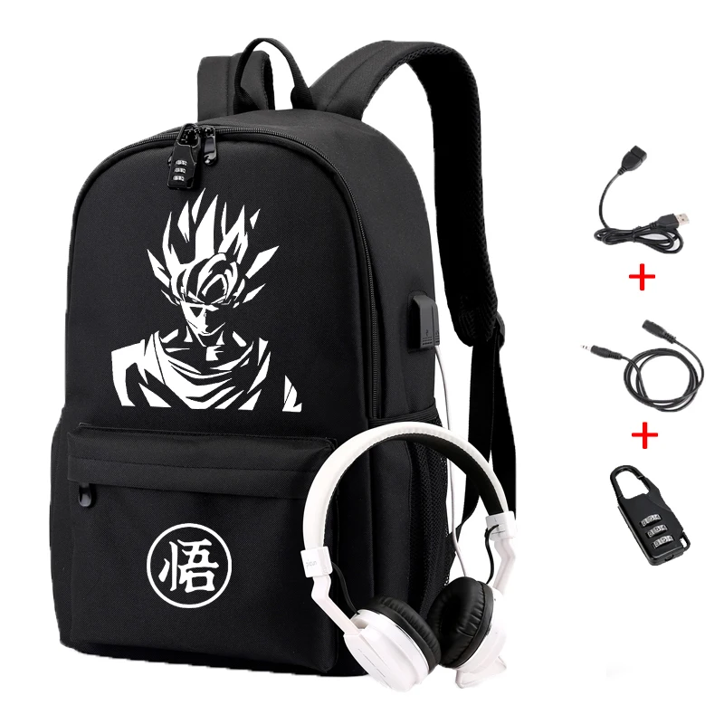 

Goku Black Bags For Teenagers Travel Large Capacity Multifunction Backpacks with USB Charging Students School Backpacks