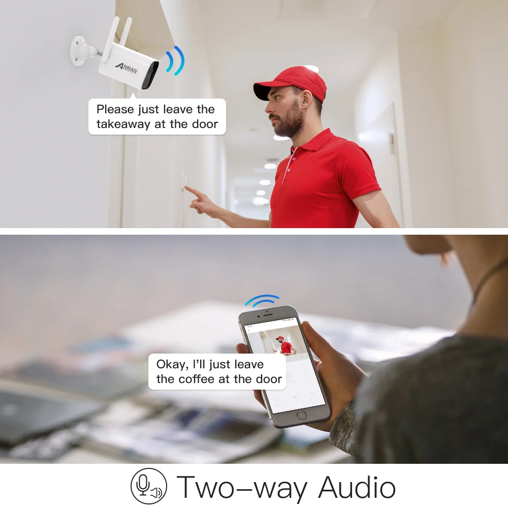 ANRAN 3MP Солнечная камера WIFI безопасности наружная Водонепроницаемая ip PIR 1296P
