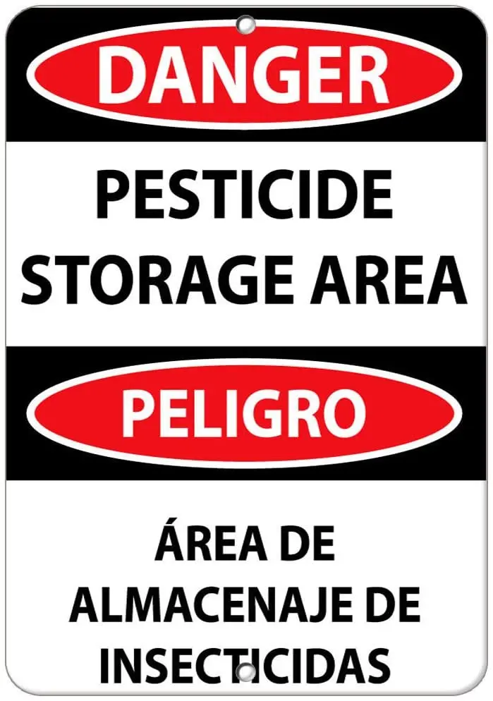 

Danger Pesticide Storage Area Hazard Sign Label Vinyl Decal Sticker Kit OSHA Safety Label Compliance Signs 8"