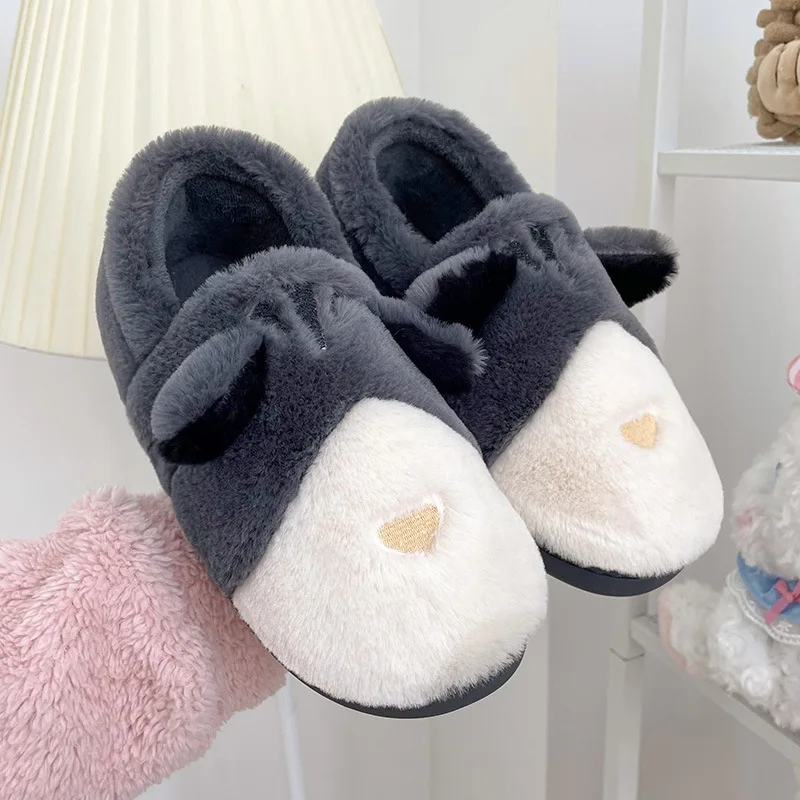 Cotton Slippers Women's Winter New Thick-Soled Bag With Indoor Home Non-Slip Couples Plush Warm Cartoon Cotton Shoes For Men