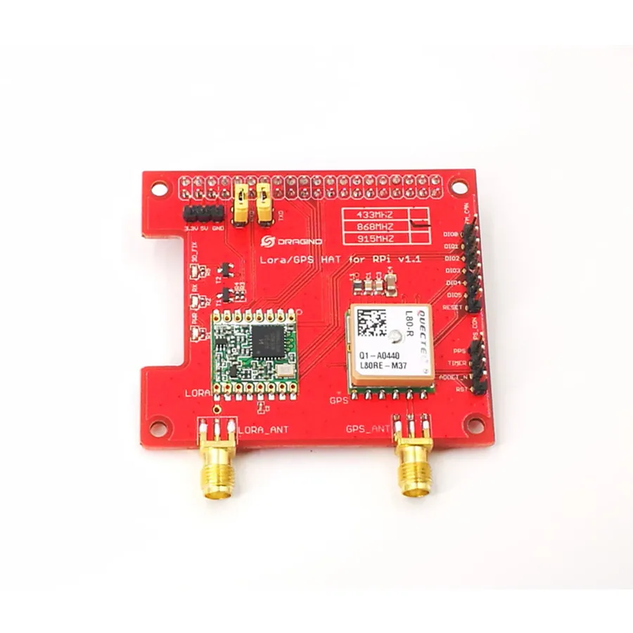 

Длинное расстояние 433/868/915 МГц Совет sans fil Lora et GPS расширения для Raspberry Pi