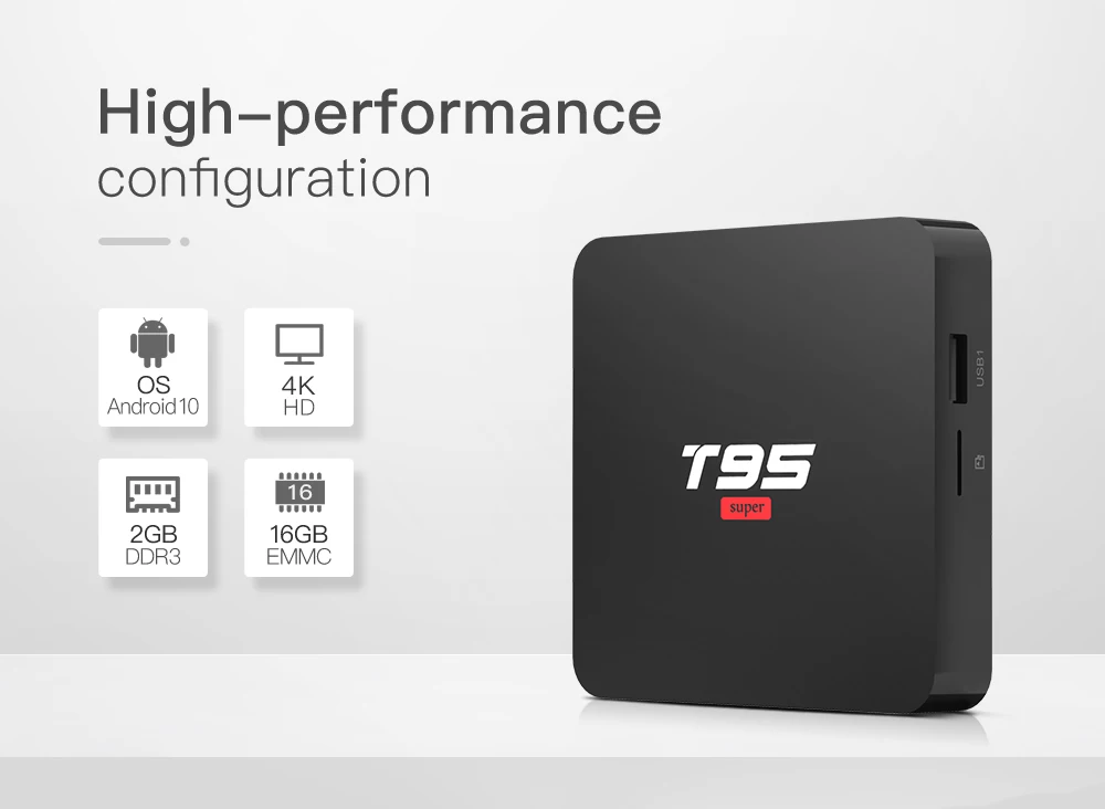 ТВ-приставка T95Super на Android 10 2 + 16 Гб поддержка 3D 4K UHD Allwinner H3 4 ядра | Электроника