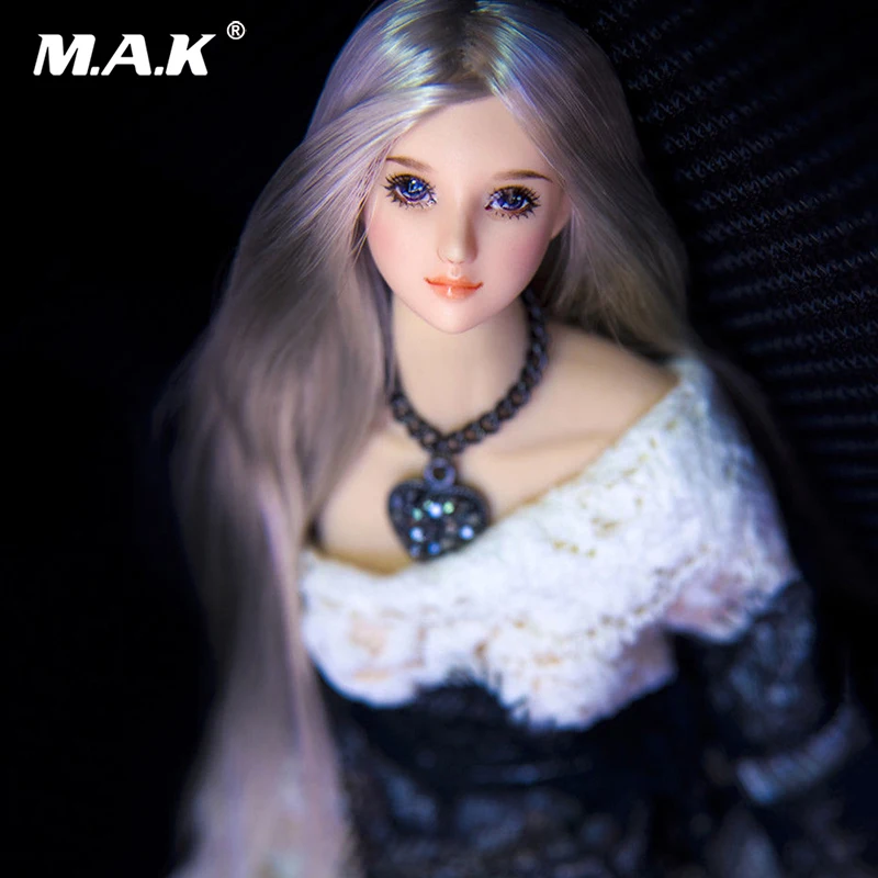 

1/6 Female Head Sculpt Carving Model Toys OB Planted Long Hair For 12 Inchea Pale Action Figure Bodies Dolls