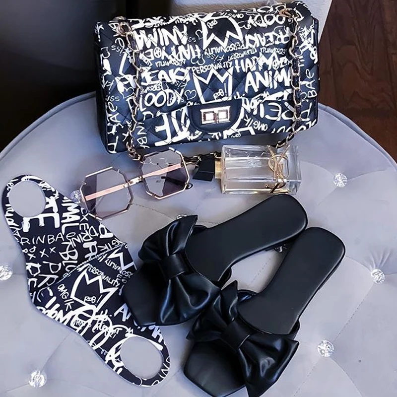 

2021 Summer New Woman Bag Fashion Graffiti Lingge Small Fragrance Chain Bag Shoulder Diagonal Candy Color Buckle