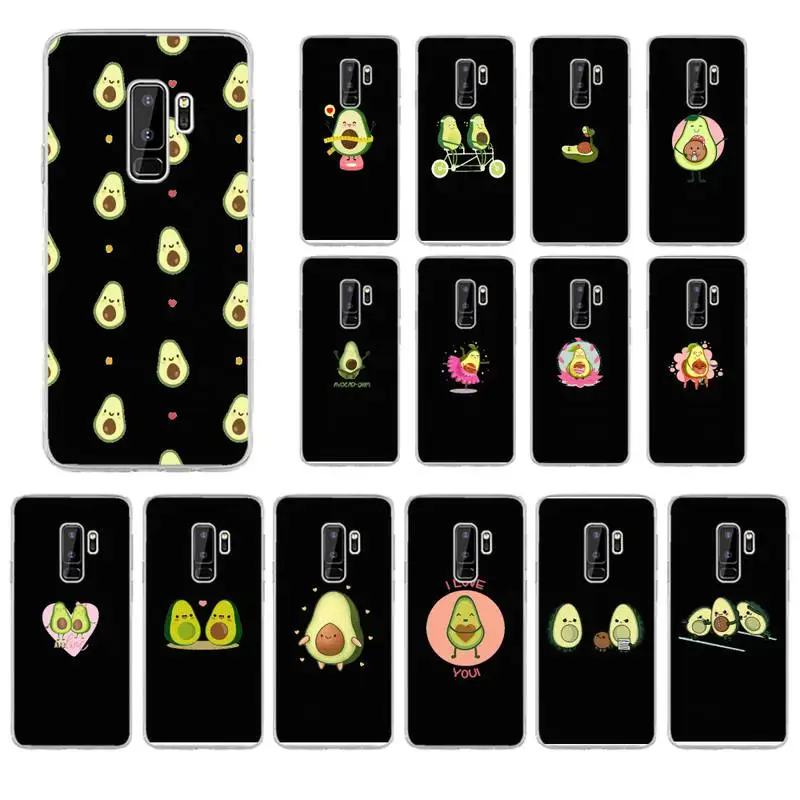

cartoon avocado Phone Case For Samsung Galaxy s5 S6 S7 edge plus S8 S9 S10plus S10E Soft Silicone Case Fundas