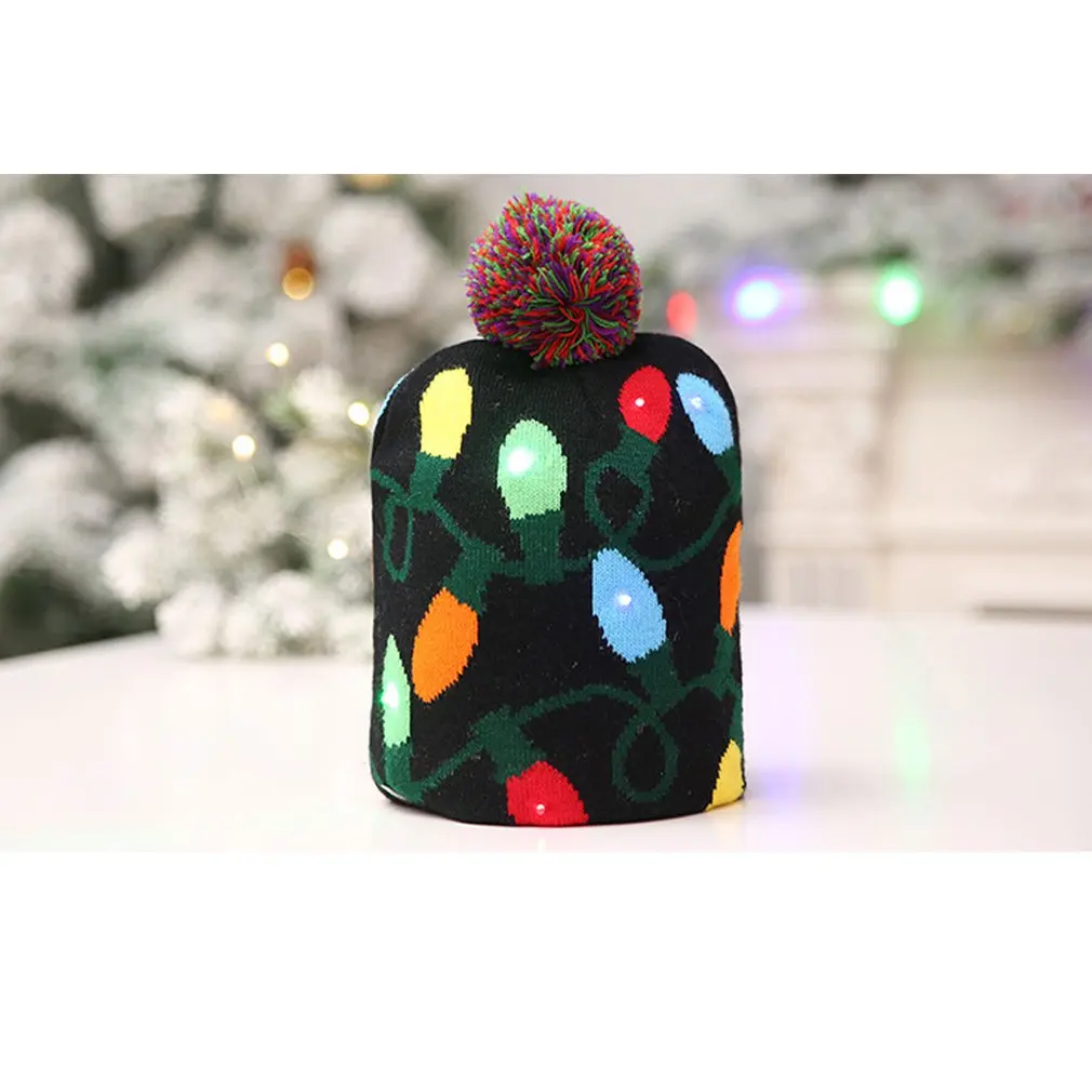 Новинка 1 шт. Рождественская шапка Светодиодный светильник вязаные шапки подарки